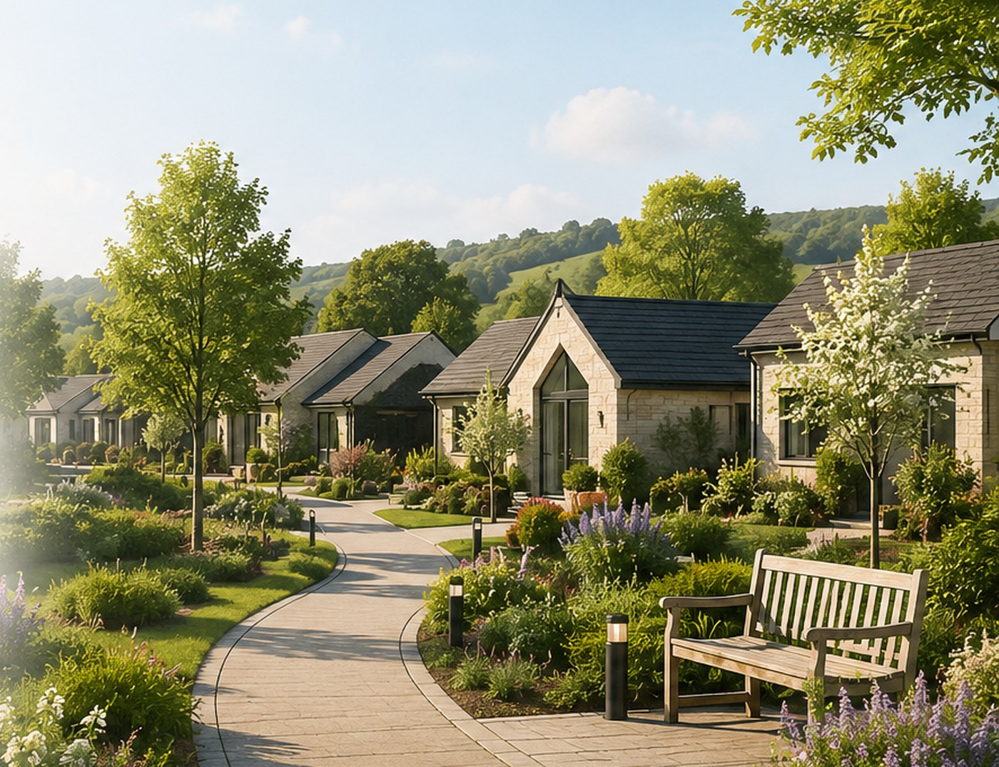 Illustrative Independence.ie private homes set among gardens and walking paths
